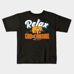 Bible Verse Relax God is in Control Christian Kids T-Shirt
